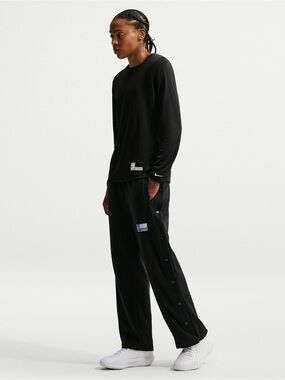 Nike Loose Fit Tear-Away Basketball Pants Wide Leg Charcoal Size L